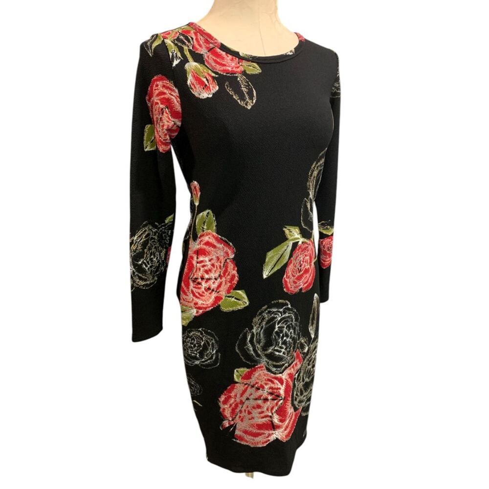 Small LulaRoe Elegant Debbie Fitted Stretch Rose‎ Print Dress